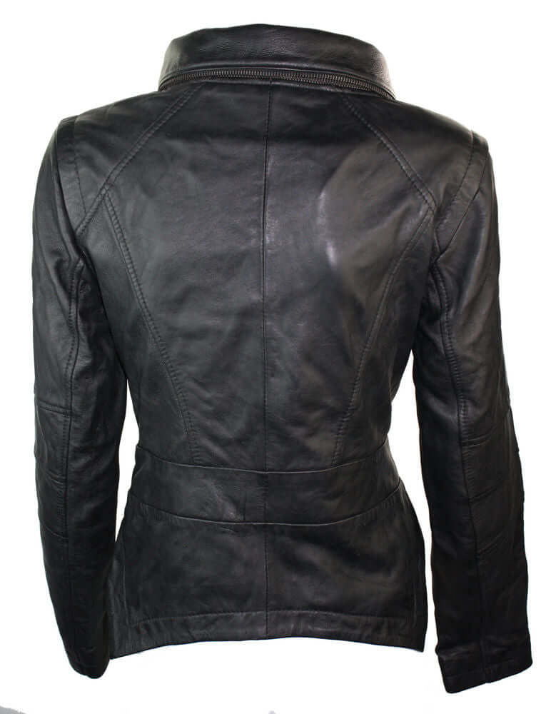 Stylish Brand New Women's Fashion Motorcycle Cow Leather Slim fit Jacket - theleathersouq