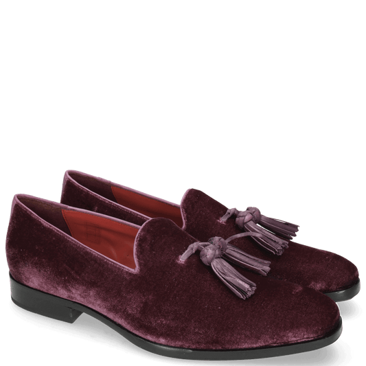 Elegantly Designed Men’s Handmade Tassel Loafer Suede Shoes, Men Purple suede Loafers - theleathersouq