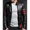 X-Men Origins Wolverine Red Black Leather Jacket, Men's Leather Jacket - theleathersouq