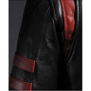 X-Men Origins Wolverine Red Black Leather Jacket, Men's Leather Jacket - theleathersouq