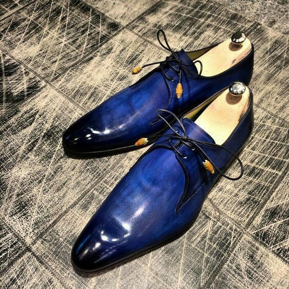 Stylish Men's Handmade leather lace up dress shoes, Unique design custom shoes for men - theleathersouq